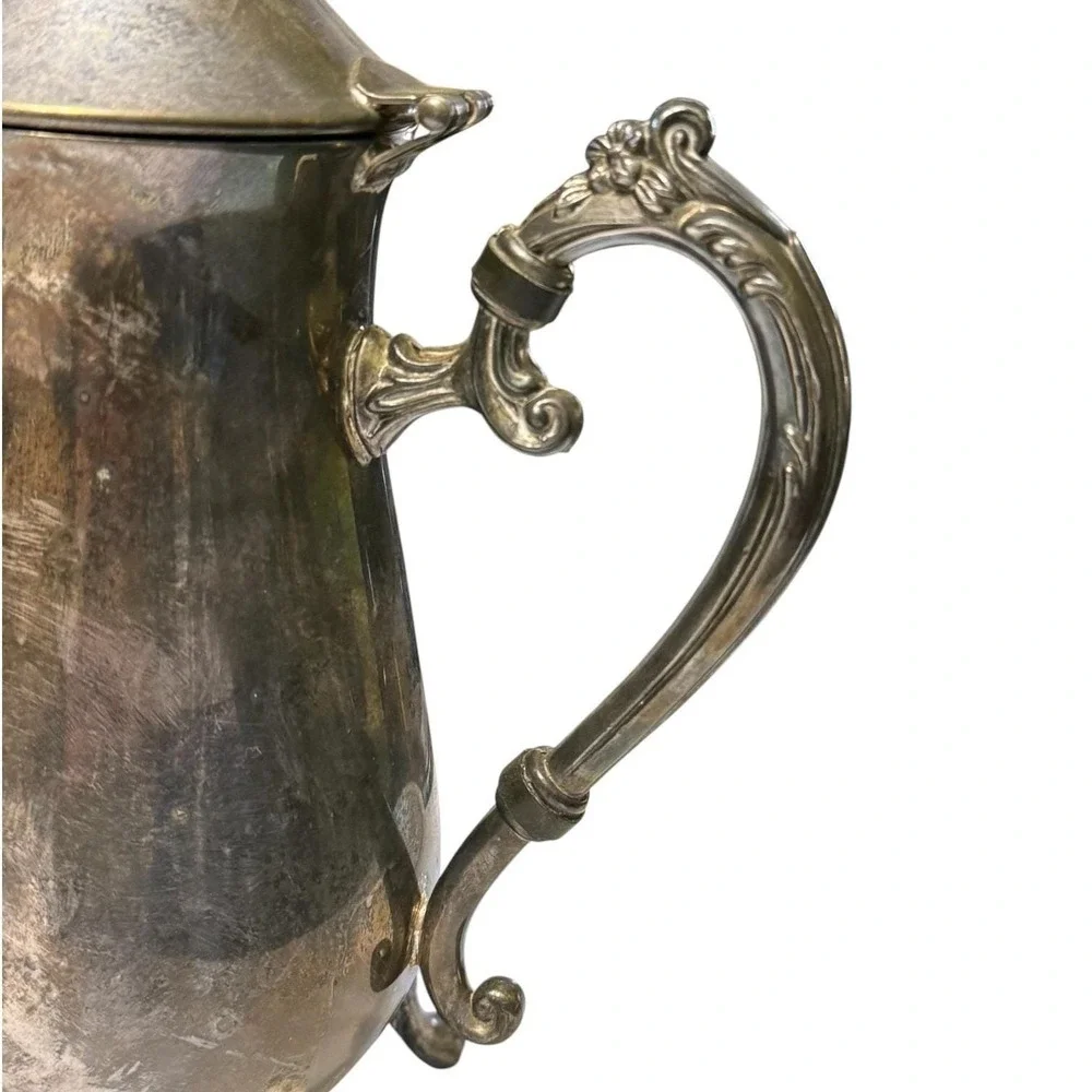 Vintage International Silver Co Silverplate Coffee Tea Pot Ornate Footed 9